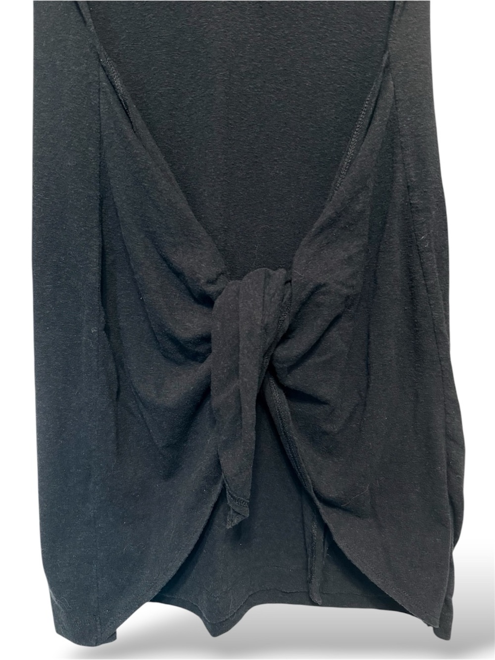 Aerie Black Long Sleeve Tie Front Mini Dress Women’s Medium Soft Knit - Picture 3 of 9